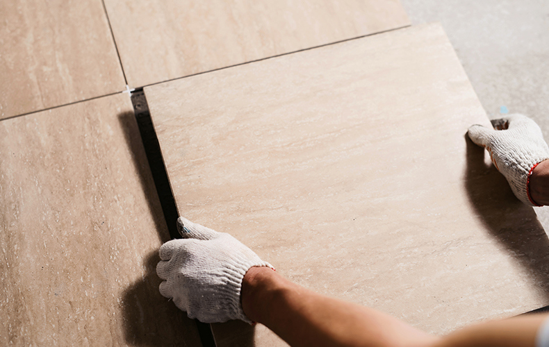 Bathroom floor tiles