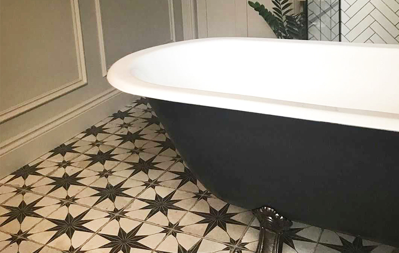 Bathroom floor tiles